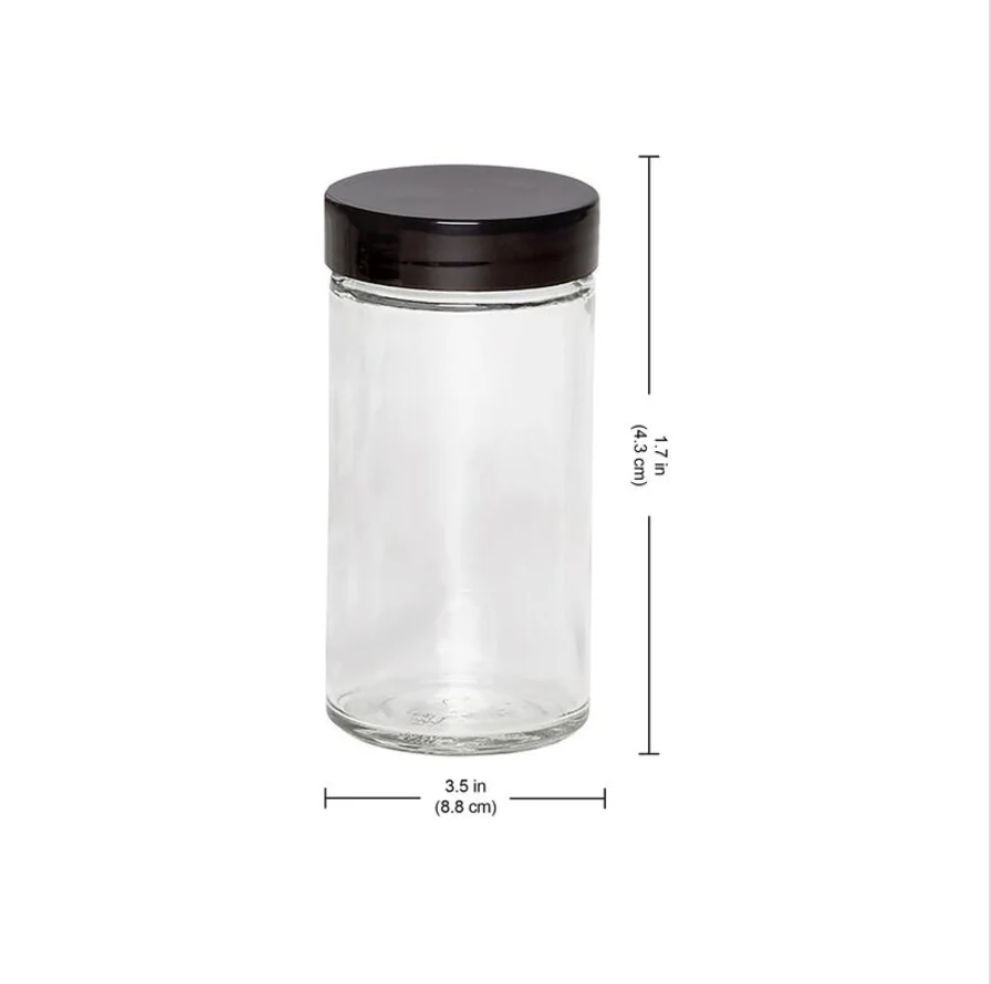 Kamenstein 12-Pack 3 oz Empty Jars with Black Caps - Image 3